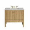 James Martin Vanities Hudson 36in Single Vanity, Light Natural Oak w/ 3 CM Eternal Serena Top 435-V36-LNO-3ESR